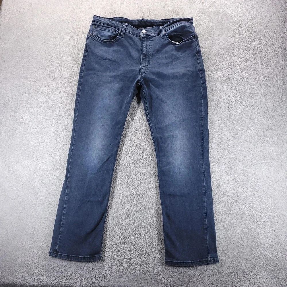 Levis 514 Jeans Mens 38x32 Blue Regular Straight Dark‎ Wash Stretch Comfort
